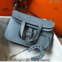 New Style Hermes Halzan Bag 30cm in Togo Leather HH1134 Linen Blue