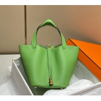 Famous Brand Hermes Picotin Lock Bag 18cm/22cm in Togo Calfskin 11287 Avocado Green 2023