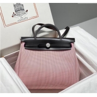 Buy Fashionable Hermes Herbag Zip Bag PM 31cm in Check Canvas 0521 Pink 2024