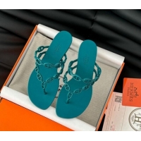 Best Product Hermes TPU Island Flat Slide Thong Sandals Green 425090