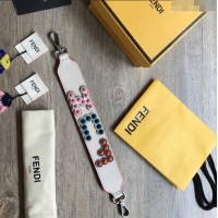 Super Quality Fendi Strap You Leather Shoulder Strap with Letter Patch F3118 White 2024 (No Refund or Change)