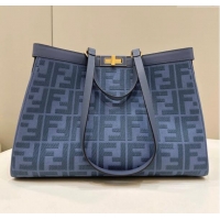 Reasonable Price Fendi Medium X-Tote Bag in FF Canvas 8265A Sky Blue 2024