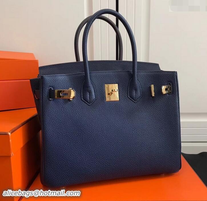 Luxury Discount Hermes Birkin 25cm Bag Navy Blue in Togo Leather With ...