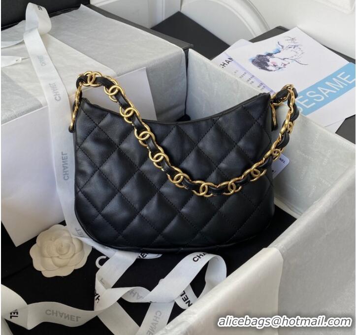Buy Cheapest Chanel SMALL BAG Lambskin & GoldTone Metal AS3562 BLACK